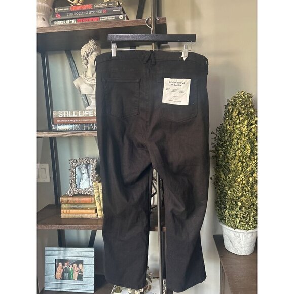 Good American Good Curve Straight Jeans Black001 Womens Size 22 - Picture 9 of 12